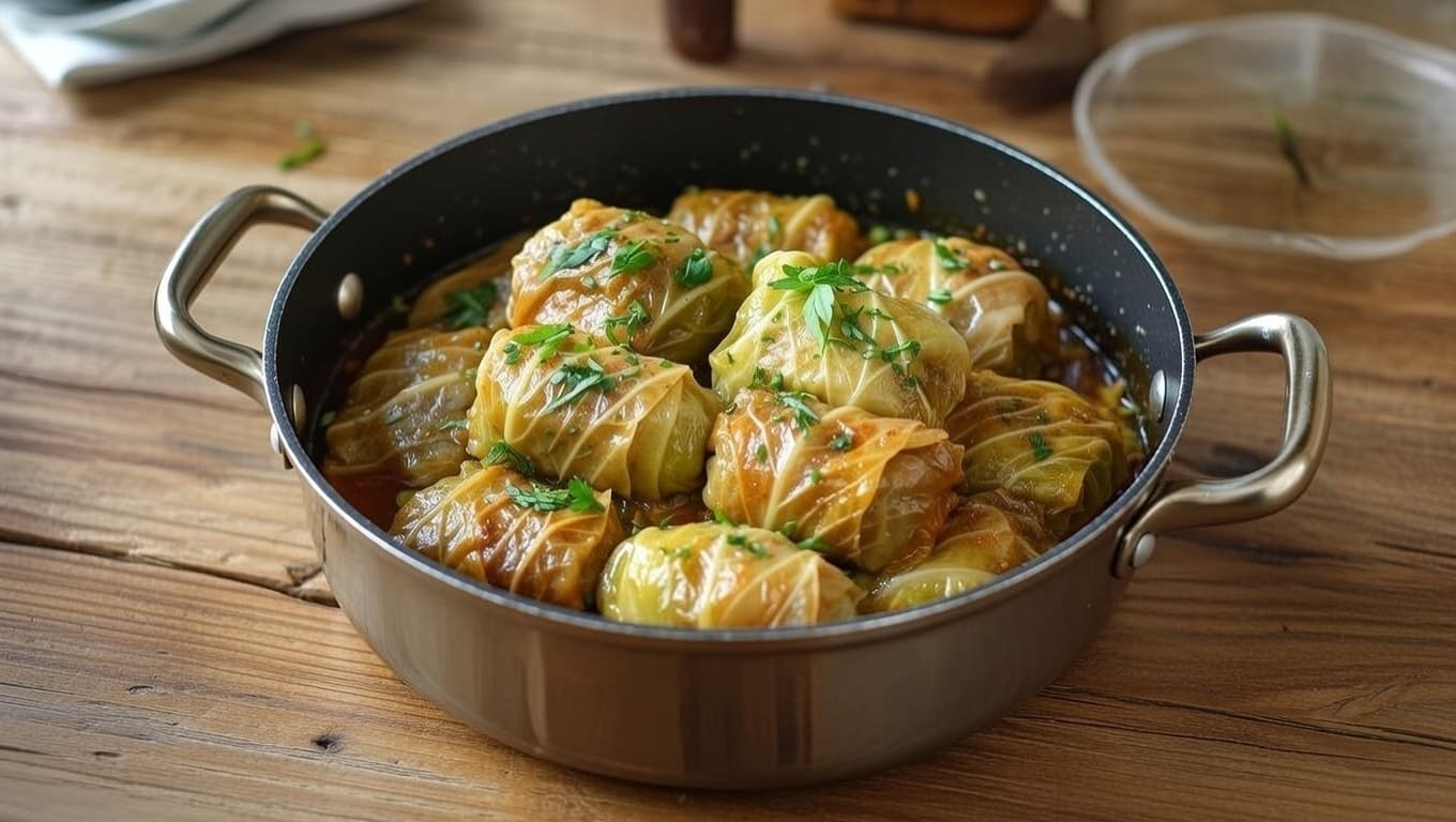 Sarmale Tradiționale Românești la Cuptor cu Smântână și Gust Afumat