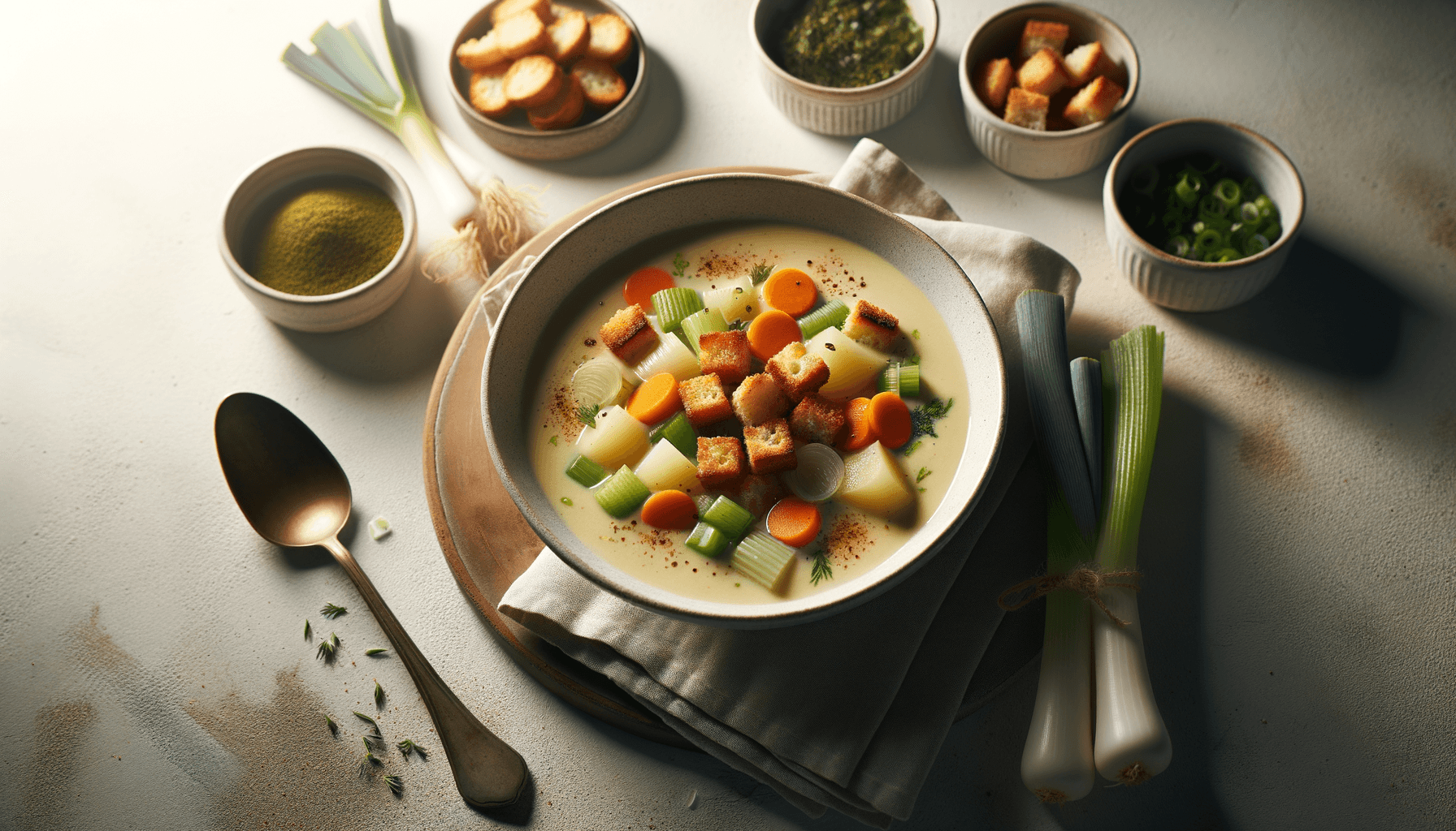 Supă Cremă de Legume cu Crutoane Crocante